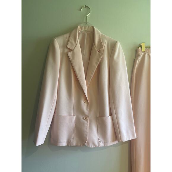 Baby pink polyester 70s disco suit vintage - Picture 2 of 7